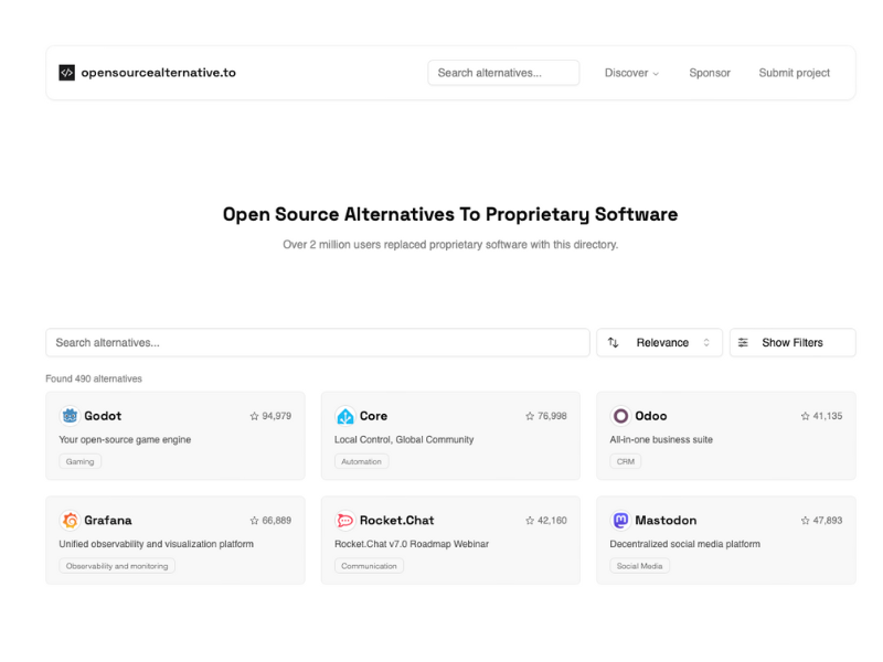 Open source - alternatief